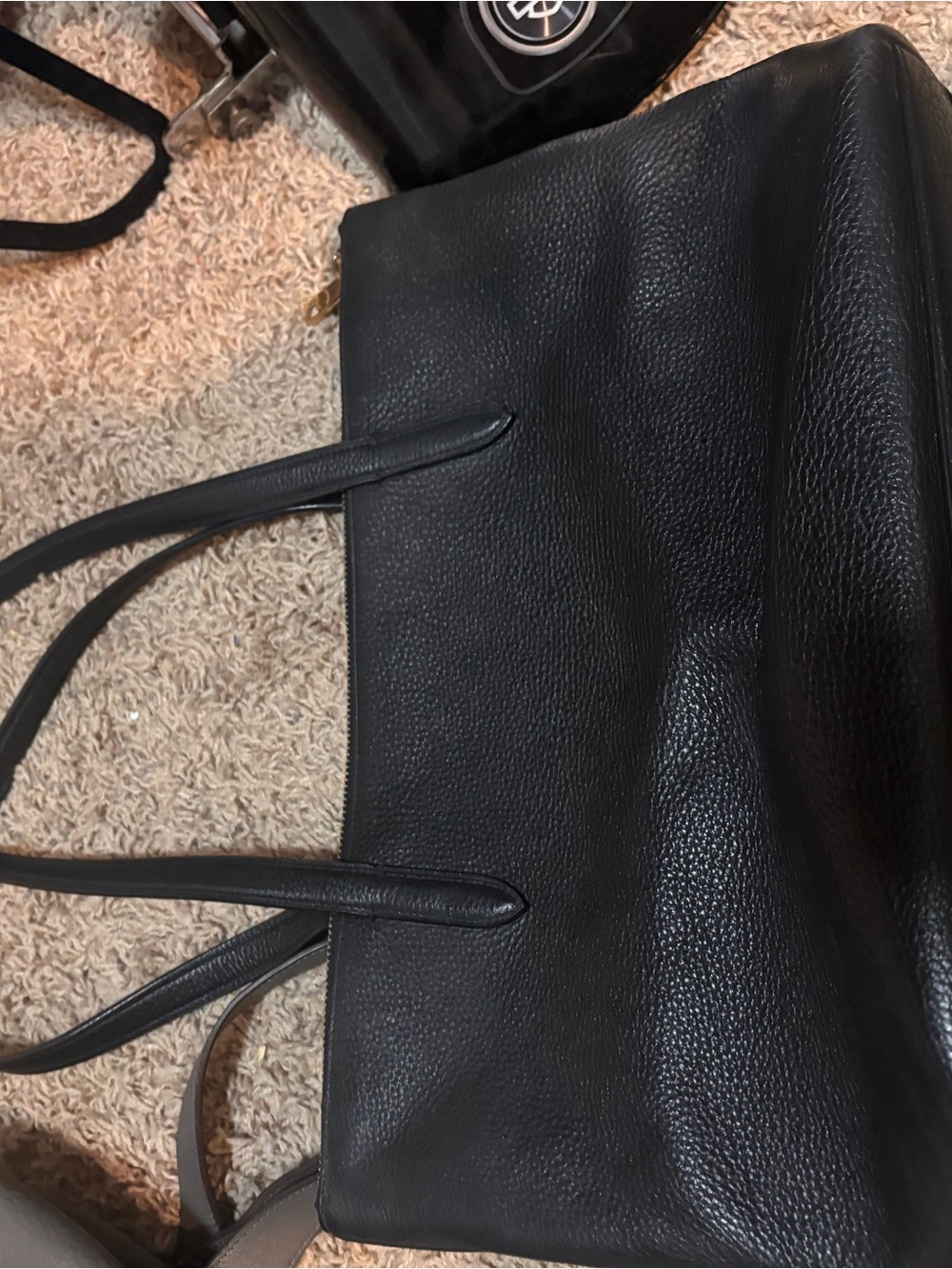 Coach Black Pebble Leather Taylor Tote with Gold Accents - Picture 4 of 4